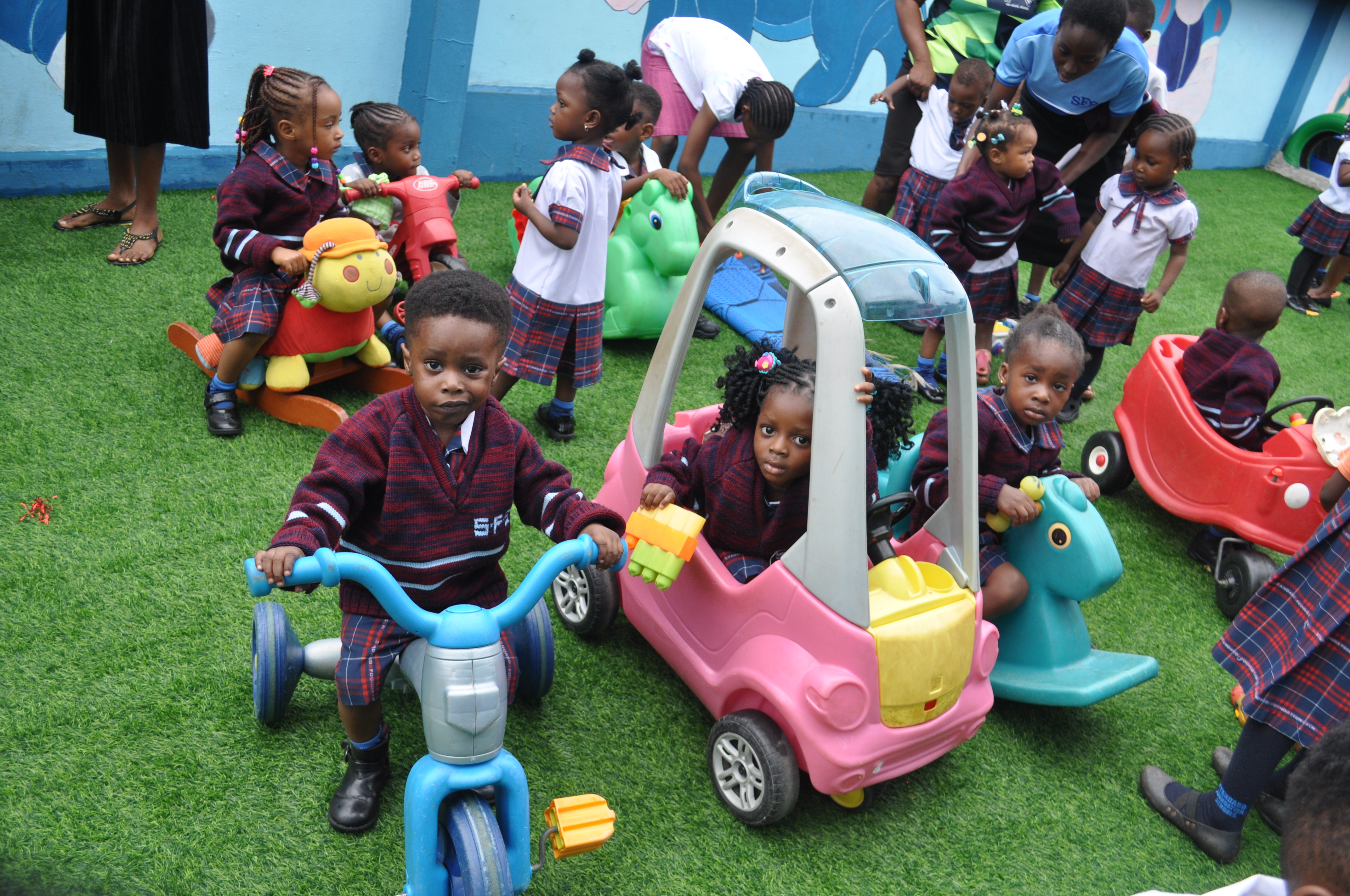 Preschool child engaged in classroom learning